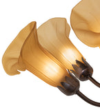 24"W Amber Tiffany Pond Lily 7 Lt Chandelier