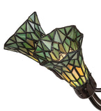 24"W Stained Glass Green Pond Lily 7 Lt Chandelier