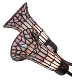 24"W Stained Glass Pink Pond Lily 7 Lt Chandelier