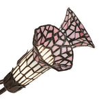24"W Stained Glass Pink & White Pond Lily 7 Lt Chandelier