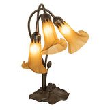16"H Amber Pond Lily 3 Lt Table Lamp