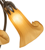 16"H Amber Pond Lily 3 Lt Table Lamp