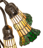 16"H Stained Glass Pond Lily 3 Lt Accent Lamp