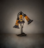 16"H Stained Glass Pond Lily 3 Lt Table Lamp