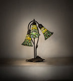 16"H Stained Glass Pond Lily 3 Lt Accent Lamp