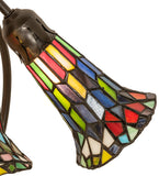 16"H Stained Glass Multi-Colored Pond Lily 3 Lt Accent Lamp