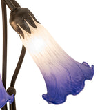 16"H Blue/White Pond Lily Tiffany Pond Lily 3 Lt Accent Lamp