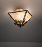 11"Sq Oak Leaf & Acorn Flushmount