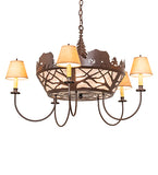 38"W Black Bear 5 Lt Chandelier