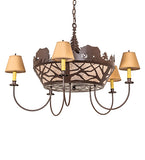 38"W Black Bear 5 Lt Chandelier