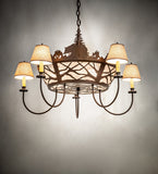 38"W Black Bear 5 Lt Chandelier