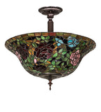 20"W Tiffany Rosebush Semi-Flushmount