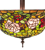 20"W Tiffany Rosebush Semi-Flushmount