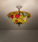 20"W Tiffany Rosebush Semi-Flushmount