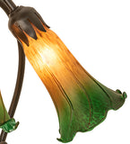 16"H Amber/Green Pond Lily 3 Lt Table Lamp