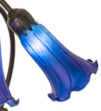 16"H Blue Tiffany Pond Lily 3 Lt Accent Lamp