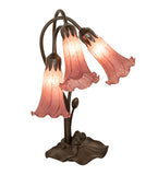16"H Lavender Pond Lily 3 Lt Table Lamp