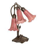 16"H Lavender Pond Lily 3 Lt Table Lamp