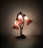 16"H Lavender Pond Lily 3 Lt Table Lamp