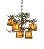 29"W Pine Branch Valley View 5 Lt Chandelier