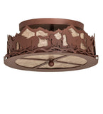 16"W Running Horses Flushmount