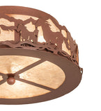 16"W Running Horses Flushmount