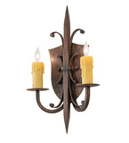 11"W Shield 2 Lt Wall Sconce