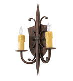 11"W Shield 2 Lt Wall Sconce