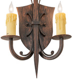 11"W Shield 2 Lt Wall Sconce