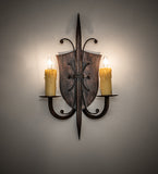 11"W Shield 2 Lt Wall Sconce