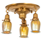 18"W Revival Favrile 3 Lt Flushmount