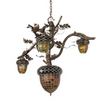 48"W Acorn Branch 4 Lt Chandelier