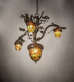 48"W Acorn Branch 4 Lt Chandelier