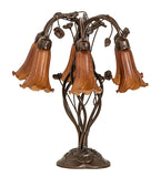 18"H Amber Pond Lily 6 Lt Table Lamp