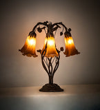 18"H Amber Pond Lily 6 Lt Table Lamp