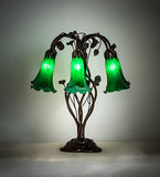 18"H Green Pond Lily 6 Lt Table Lamp