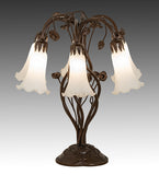 18"H White Pond Lily 6 Lt Table Lamp