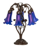 18"H Blue Pond Lily 6 Lt Table Lamp