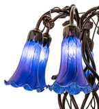 18"H Blue Pond Lily 6 Lt Table Lamp