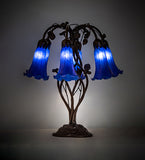 18"H Blue Pond Lily 6 Lt Table Lamp