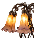 18"H Amber/Purple Pond Lily 6 Lt Table Lamp