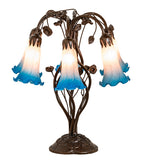 18"H Pink/Blue Pond Lily 6 Lt Table Lamp