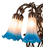 18"H Pink/Blue Pond Lily 6 Lt Table Lamp