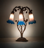 18"H Pink/Blue Pond Lily 6 Lt Table Lamp