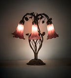 18"H Lavender Pond Lily 6 Lt Table Lamp