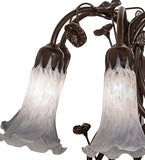 19"H Gray Tiffany Pond Lily 6 Lt Table Lamp