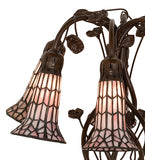 19"H Stained Glass Pink Pond Lily Table Lamp