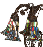 19"H Stained Glass Pond Lily 6 Lt Table Lamp