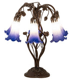 19"H Blue/White Pond Lily 6 Lt Table Lamp