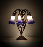 19"H Blue/White Pond Lily 6 Lt Table Lamp